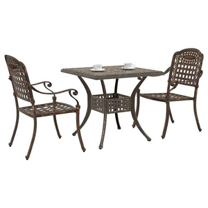 vidaXL Garden Table Set 3 pcs Bronze Cast Aluminum