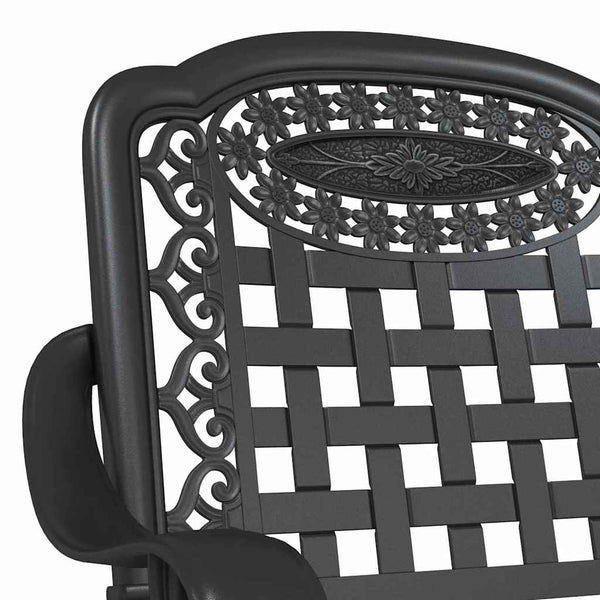 vidaXL Garden Table Set 3 pcs Black Cast Aluminum