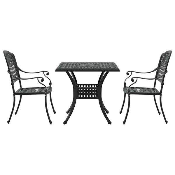 vidaXL Garden Table Set 3 pcs Black Cast Aluminum