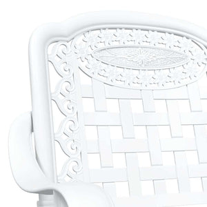 vidaXL Garden Table Set 3 pcs White Cast Aluminum