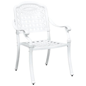 vidaXL Garden Table Set 3 pcs White Cast Aluminum