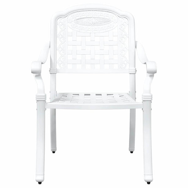 vidaXL Garden Table Set 3 pcs White Cast Aluminum