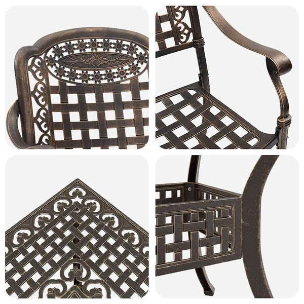 vidaXL Garden Dining Set 5 pcs Bronze Cast Aluminium