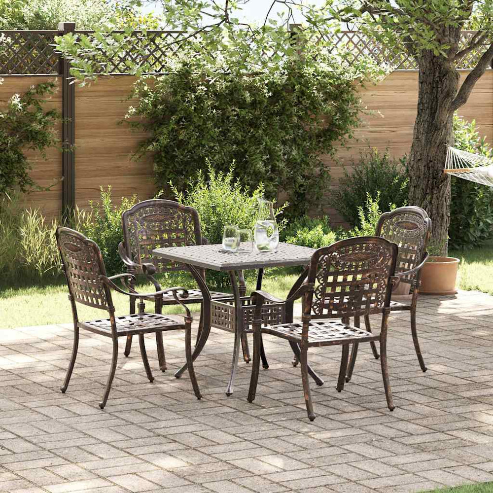 vidaXL Garden Dining Set 5 pcs Bronze Cast Aluminium
