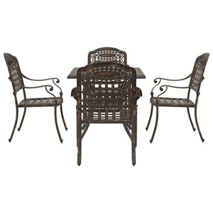 vidaXL Garden Dining Set 5 pcs Bronze Cast Aluminium
