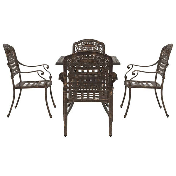 vidaXL Garden Dining Set 5 pcs Bronze Cast Aluminium