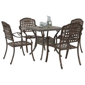 vidaXL Garden Dining Set 5 pcs Bronze Cast Aluminium