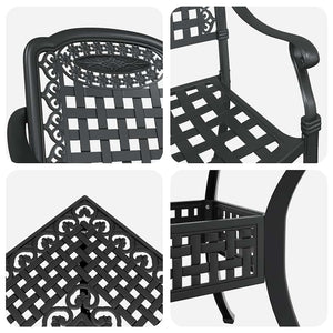 vidaXL Garden Dining Set 5 pcs Black Cast Aluminum