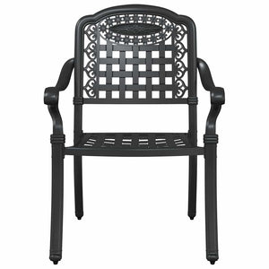 vidaXL Garden Dining Set 5 pcs Black Cast Aluminum