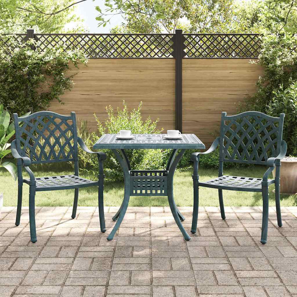 vidaXL Garden Table Set 3 pcs Green Cast Aluminum