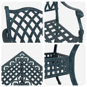 vidaXL Garden Table Set 5 pcs Green Cast Aluminum