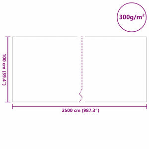 vidaXL Pond Liner Grey 1 x 25 m Polyester and Cotton