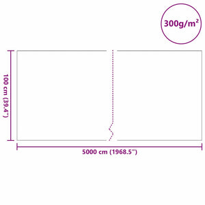 vidaXL Pond Liner Fleece Grey 1 x 50 m Polyester and Cotton