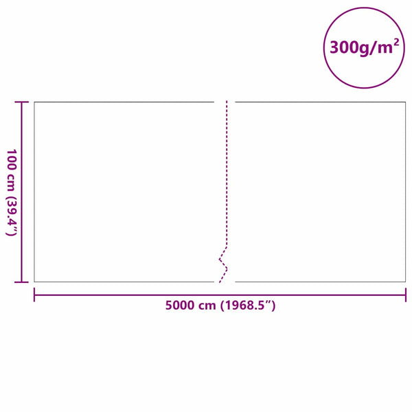 vidaXL Pond Liner Fleece Grey 1 x 50 m Polyester and Cotton