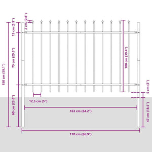 Gartenzaun Woerden Weiß 1,7x1 m Stahl