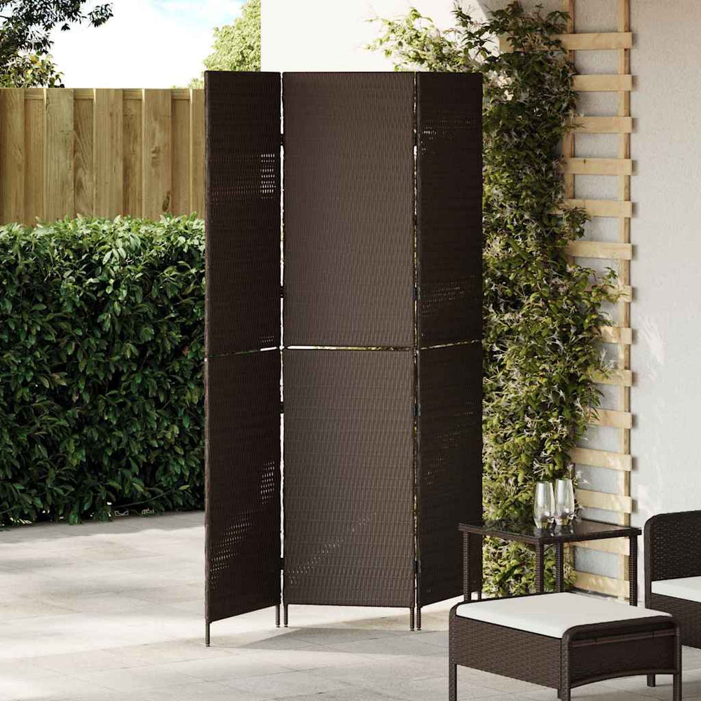 vidaXL Room Divider Brown 146 x 180 cm Poly Rattan