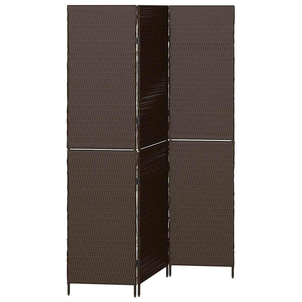 vidaXL Room Divider Brown 146 x 180 cm Poly Rattan