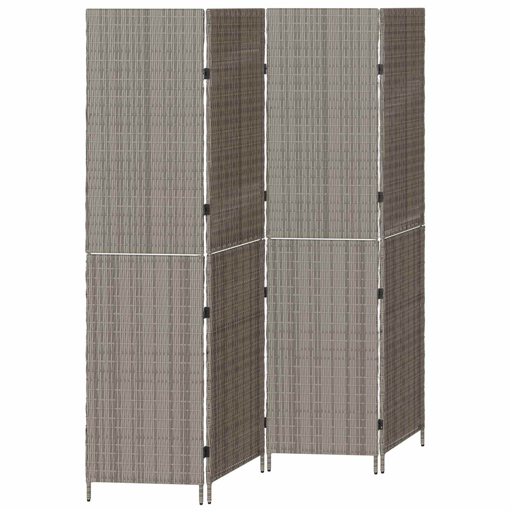 Grauer Raumteiler Poly-Rattan 195x180cm
