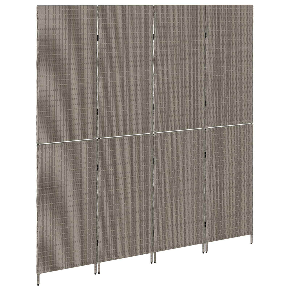 Grauer Raumteiler Poly-Rattan 195x180cm