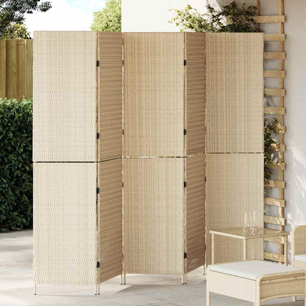 Beiger Raumteiler Poly-Rattan 242x180cm