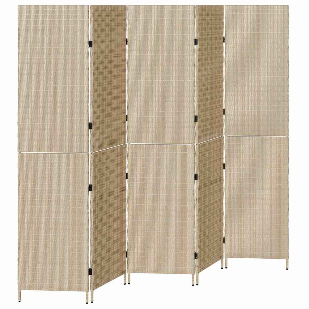 Beiger Raumteiler Poly-Rattan 242x180cm
