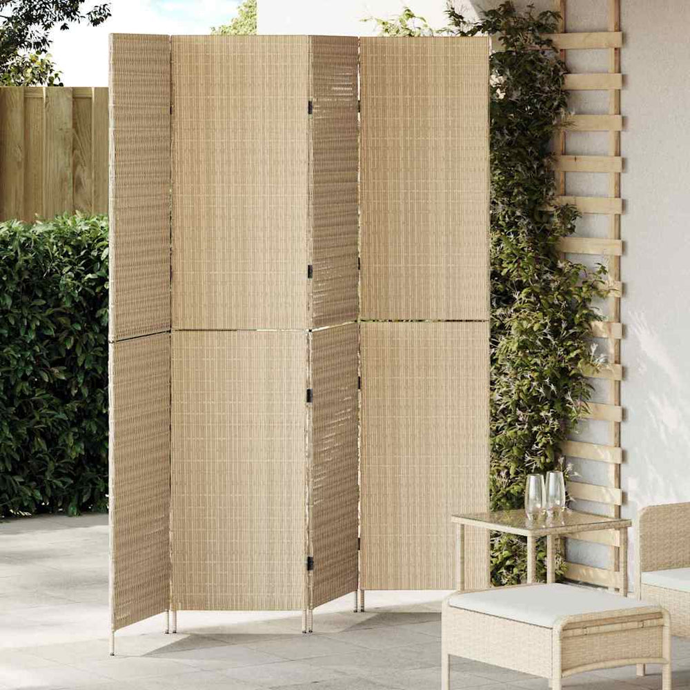 Beiger Raumteiler Poly-Rattan 195x180cm