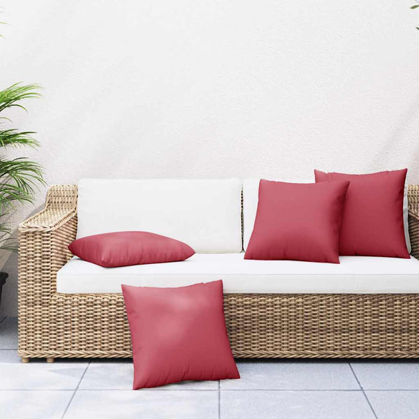 Weinrote Sofakissen 60x60 cm, 4er-Set