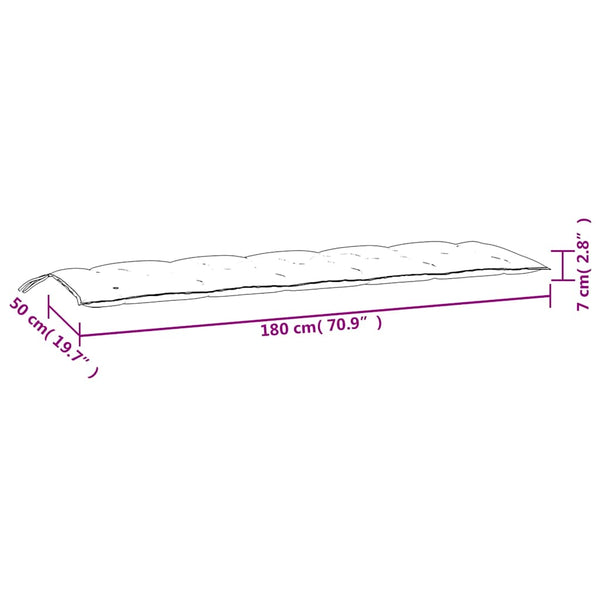 Gartenbank Auflage Blattmuster 180 cm
