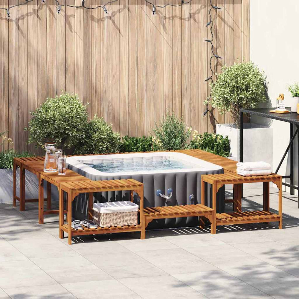 vidaXL Hot Tub Surround Brown 230 x 230 cm Solid Acacia Wood