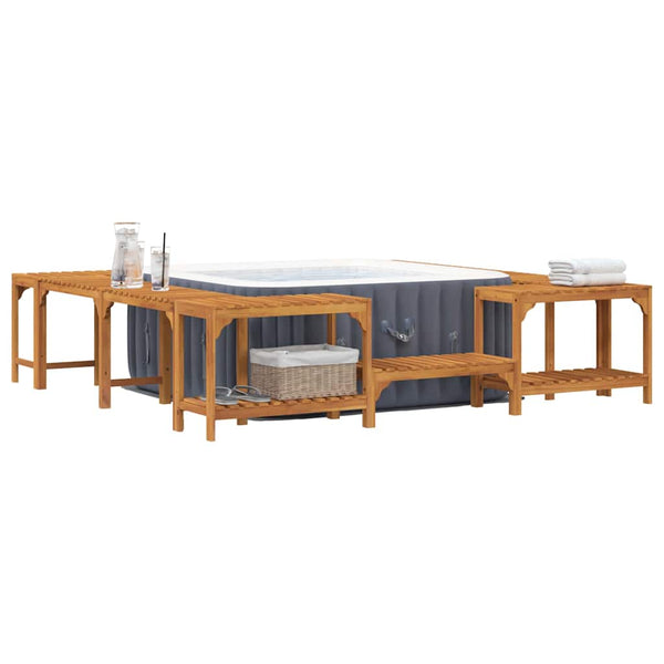 vidaXL Hot Tub Surround Brown 255 x 255 x 55.5 cm Solid Acacia Wood