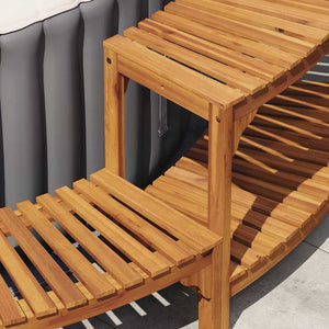 vidaXL Hot Tub Surround Brown Ø255 x 55.5 cm Solid Acacia Wood