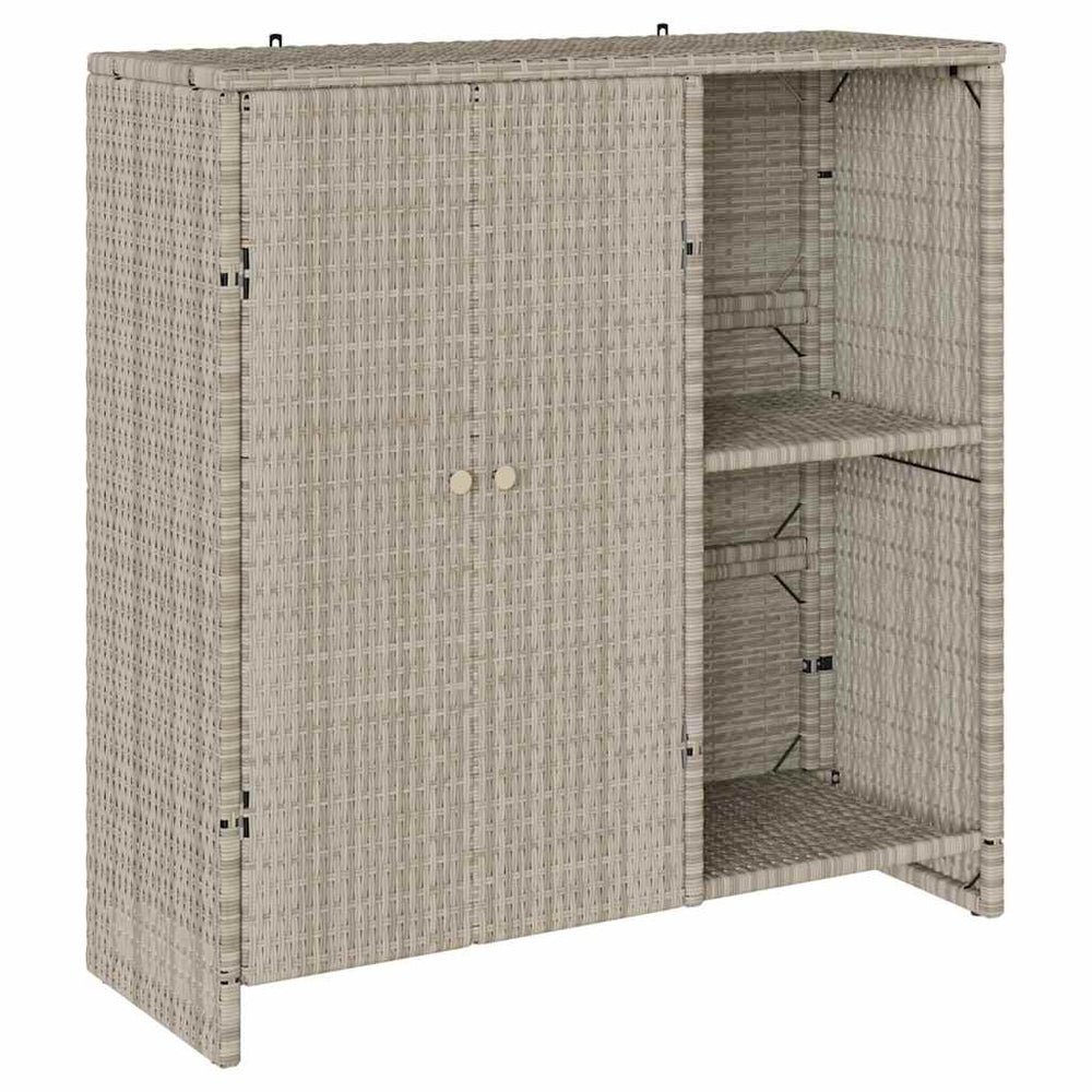 vidaXL Storage Cabinet with Door Light Gray 100 x 36 x 102 cm Rattan