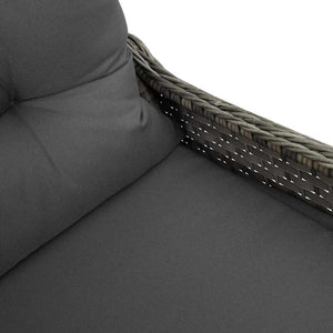 vidaXL Sun Lounger with Cushion Grey 56 x 66 x 95 cm Poly Rattan