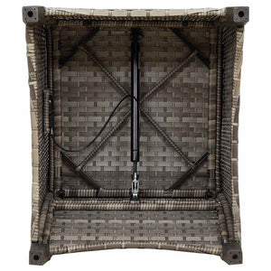 vidaXL Sun Lounger with Cushion Grey 56 x 66 x 95 cm Poly Rattan