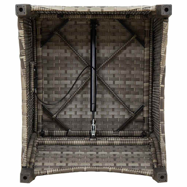 vidaXL Sun Lounger with Cushion Grey 56 x 66 x 95 cm Poly Rattan