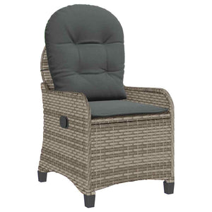 vidaXL Sun Lounger with Cushion Grey 56 x 66 x 95 cm Poly Rattan