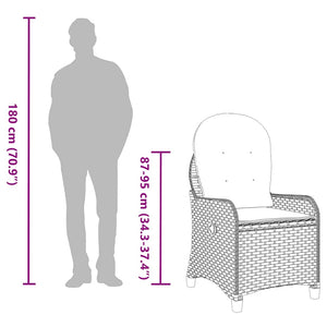 vidaXL Sun Lounger with Cushion Grey 56 x 66 x 95 cm Poly Rattan