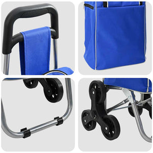 vidaXL Shopping Trolley Blue 39.5 x 33 x 93 cm Oxford Fabric