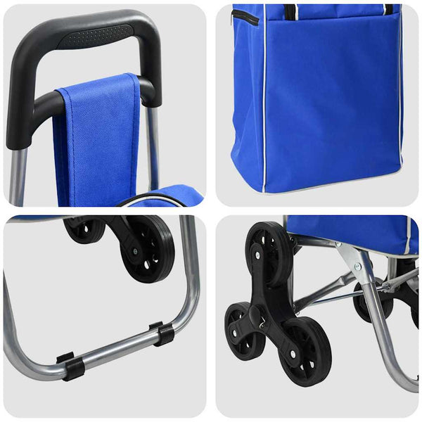 vidaXL Shopping Trolley Blue 39.5 x 33 x 93 cm Oxford Fabric