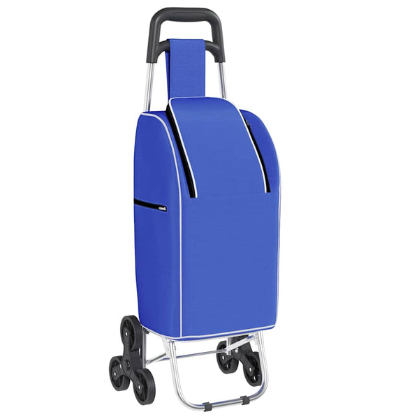 vidaXL Shopping Trolley Blue 39.5 x 33 x 93 cm Oxford Fabric