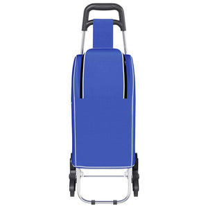 vidaXL Shopping Trolley Blue 39.5 x 33 x 93 cm Oxford Fabric