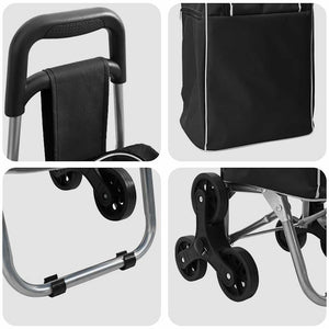 vidaXL Shopping Trolley Black 39.5 x 33 x 93 cm Oxford Fabric