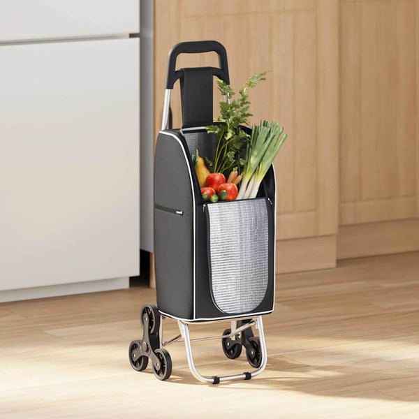 vidaXL Shopping Trolley Black 39.5 x 33 x 93 cm Oxford Fabric