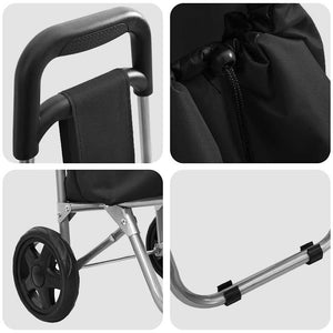 vidaXL Shopping Trolley Black 35 x 28 x 92 cm Oxford Fabric