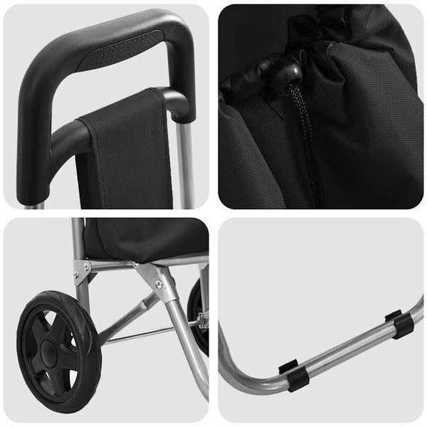 vidaXL Shopping Trolley Black 35 x 28 x 92 cm Oxford Fabric