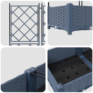 vidaXL Garden Planters 2 pcs Grey 80 x 40 x 125.5 cm Plastic
