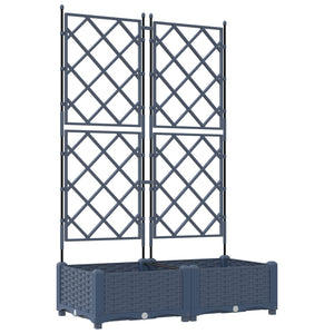 vidaXL Garden Planters 2 pcs Grey 80 x 40 x 125.5 cm Plastic