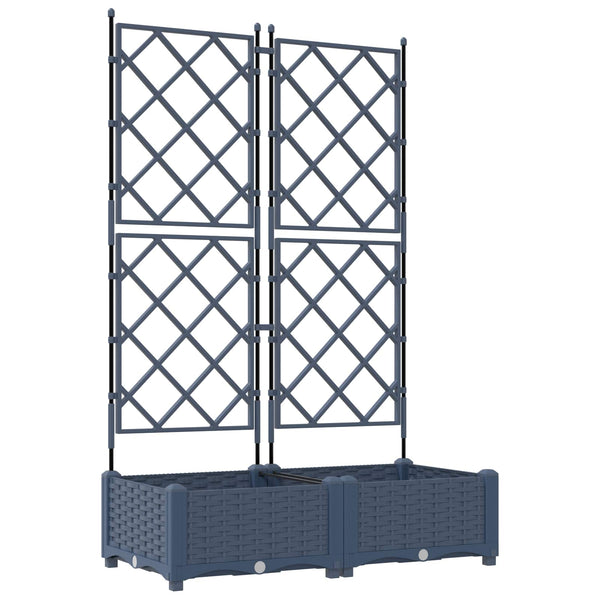 vidaXL Garden Planters 2 pcs Grey 80 x 40 x 125.5 cm Plastic