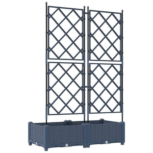 vidaXL Garden Planters 2 pcs Grey 80 x 40 x 125.5 cm Plastic