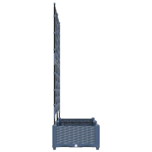 vidaXL Garden Planters 2 pcs Grey 80 x 40 x 125.5 cm Plastic